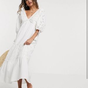 Puff Sleeve Tiered Maxi Dress